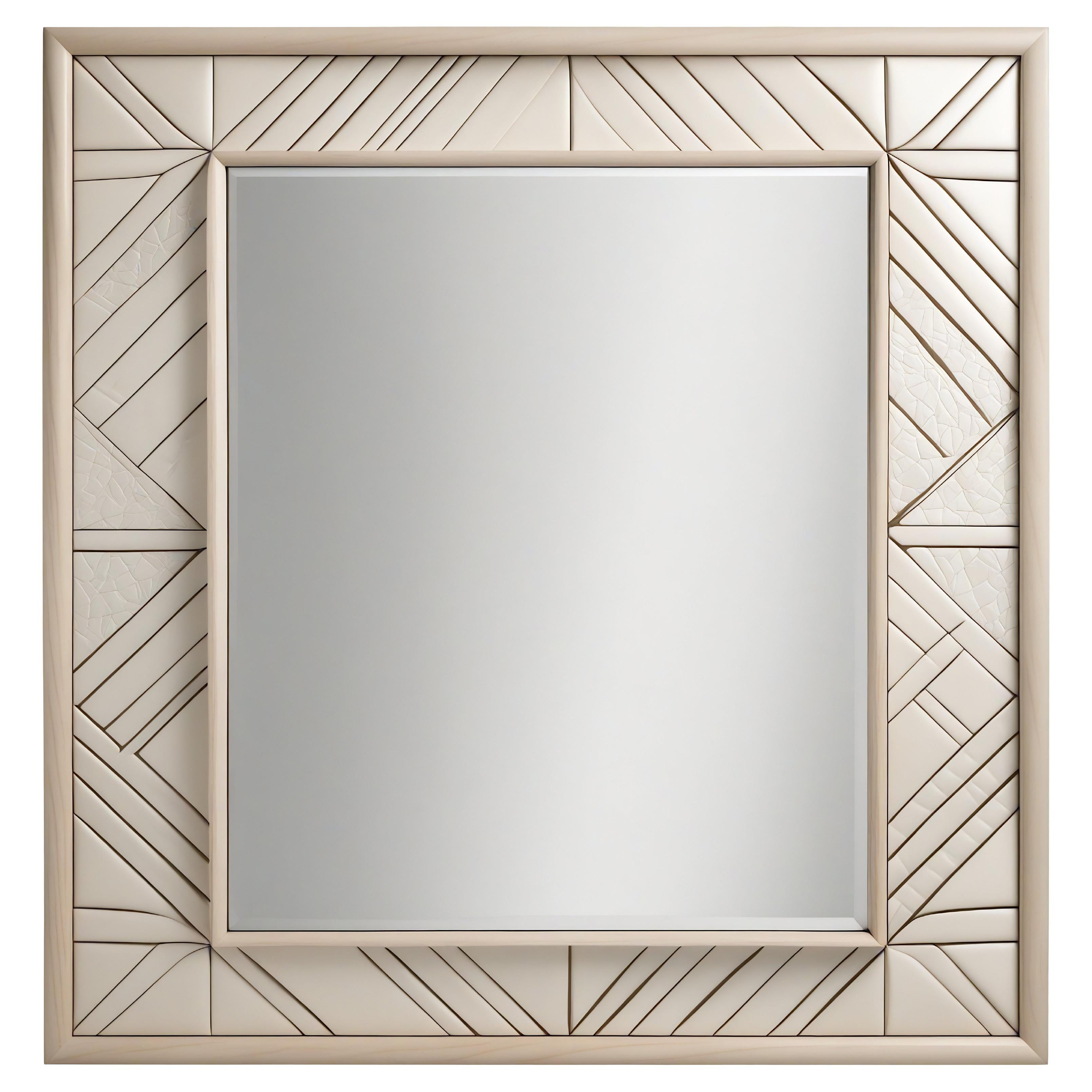 Miroir abstrait inspiré de l'Art déco, fabriqué à la main par Artisanal