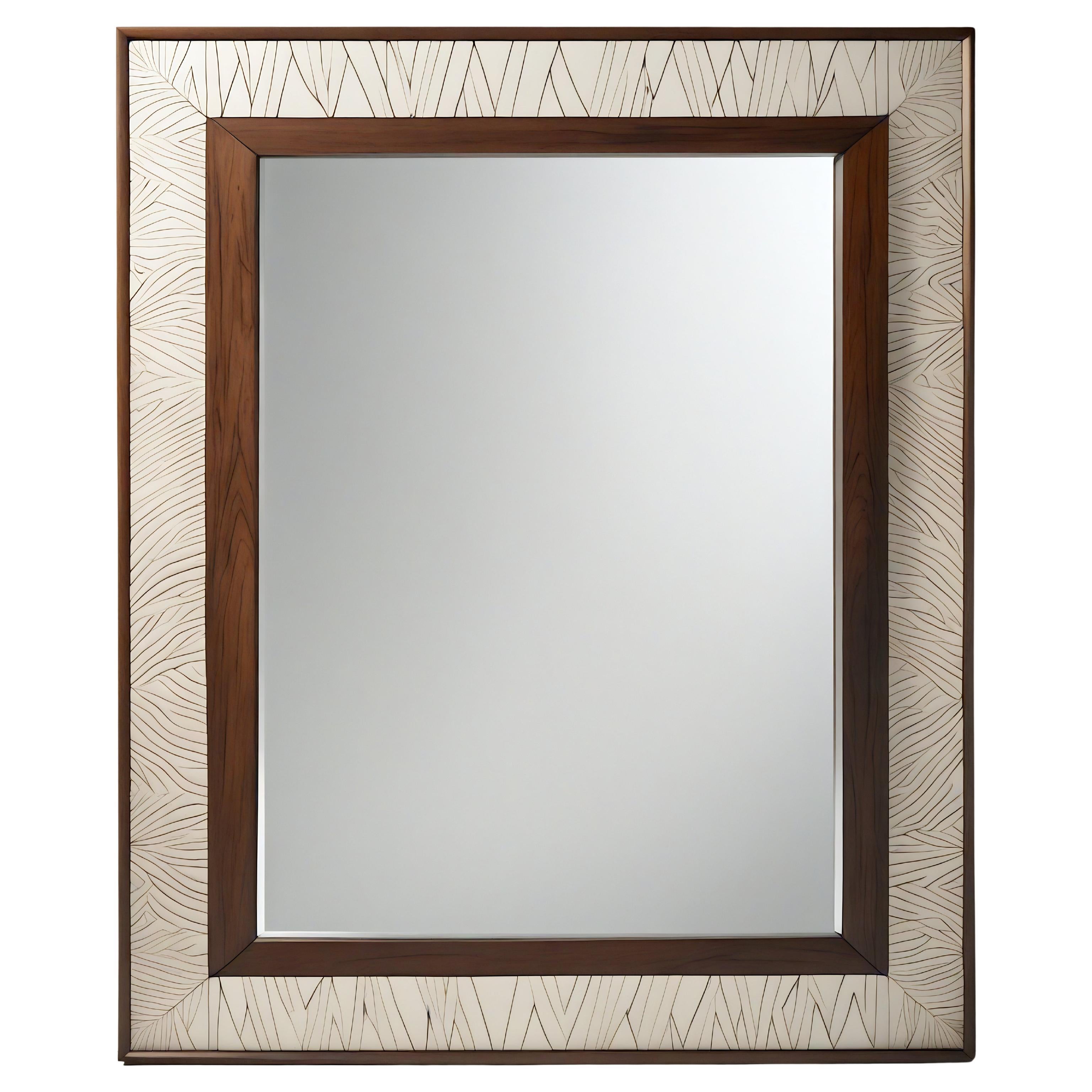 Abstract Mirror Inspired by Art Deco, Handcrafted by Artisanal