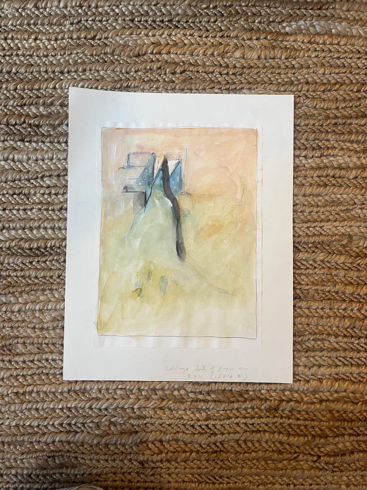 Collage abstracto de técnica mixta sobre papel de Edith Isaac-Rose en Bueno estado para la venta en New York, NY