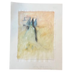 Collage abstrait en techniques mixtes sur papier par Edith Isaac-Rose