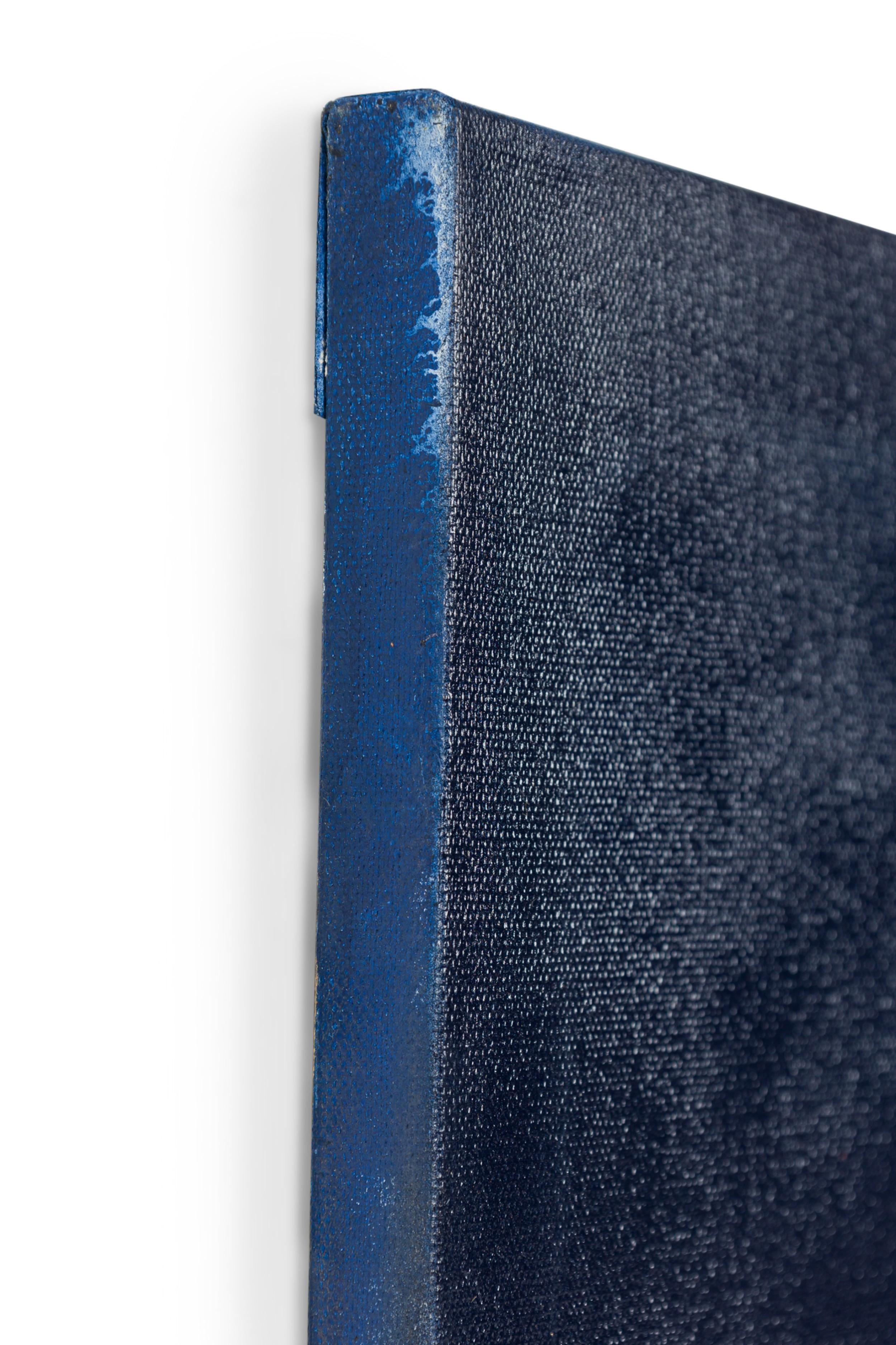 Abstraktes Diptychon in Mischtechnik in Gold & Blau Texturierte Gemälde auf Leinwand im Angebot 4
