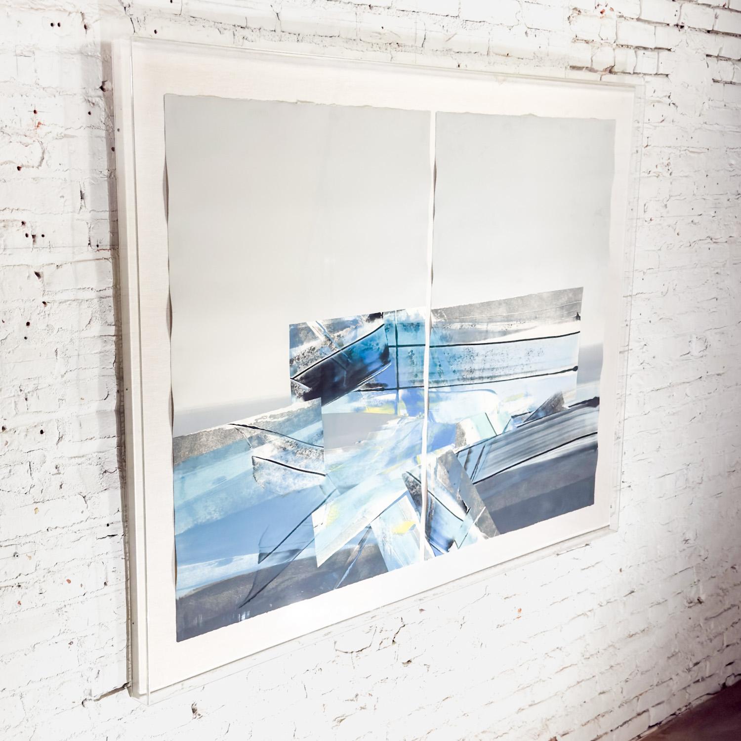 Abstract Mixed Media Large Scale 2D Diptych Paper Art by C. Robert Boreman In Good Condition For Sale In Topeka, KS