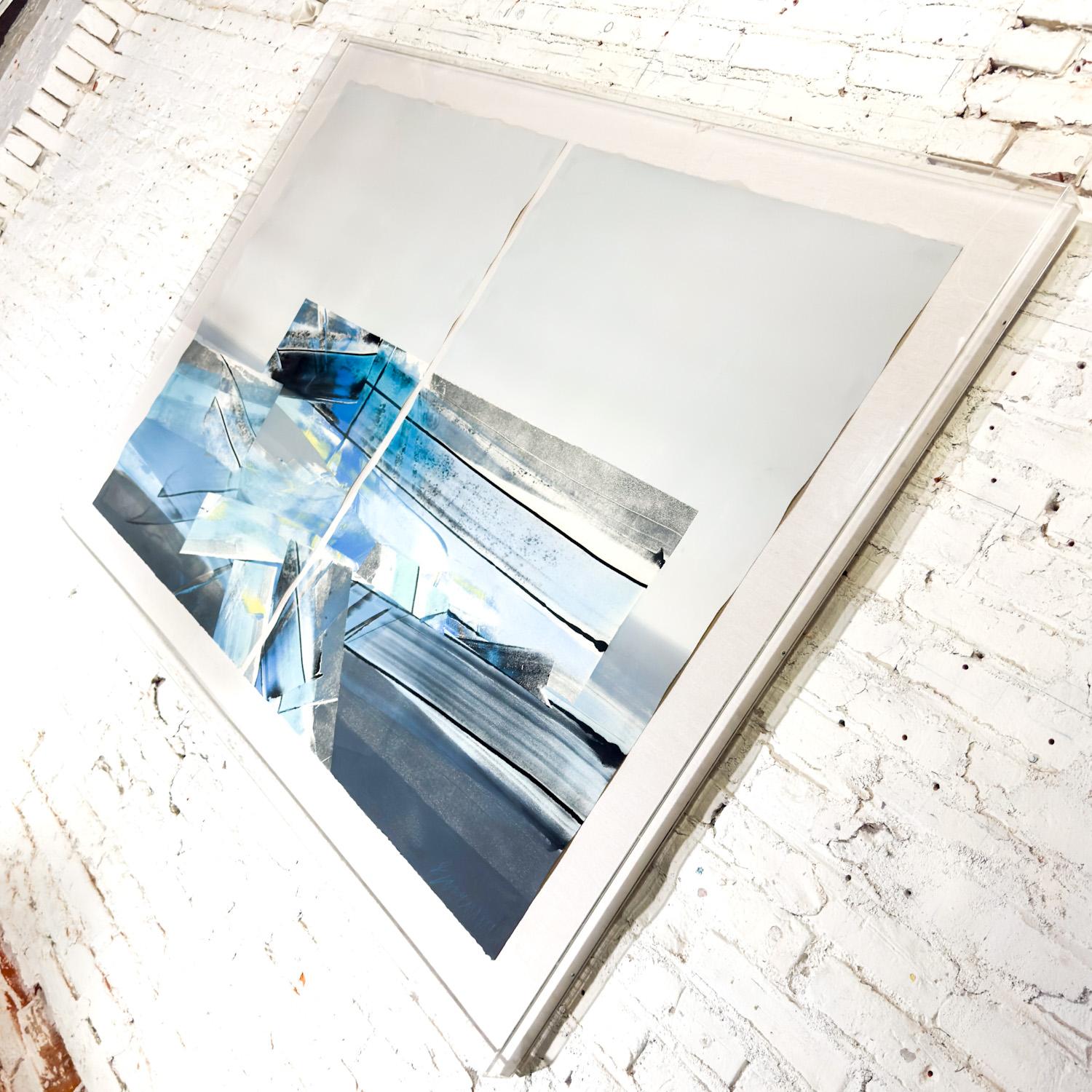 20th Century Abstract Mixed Media Large Scale 2D Diptych Paper Art by C. Robert Boreman For Sale