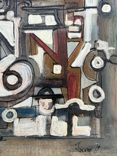 Pittura ad olio astratta a tecnica mista di Jadden Massanet, artista cubano-americano