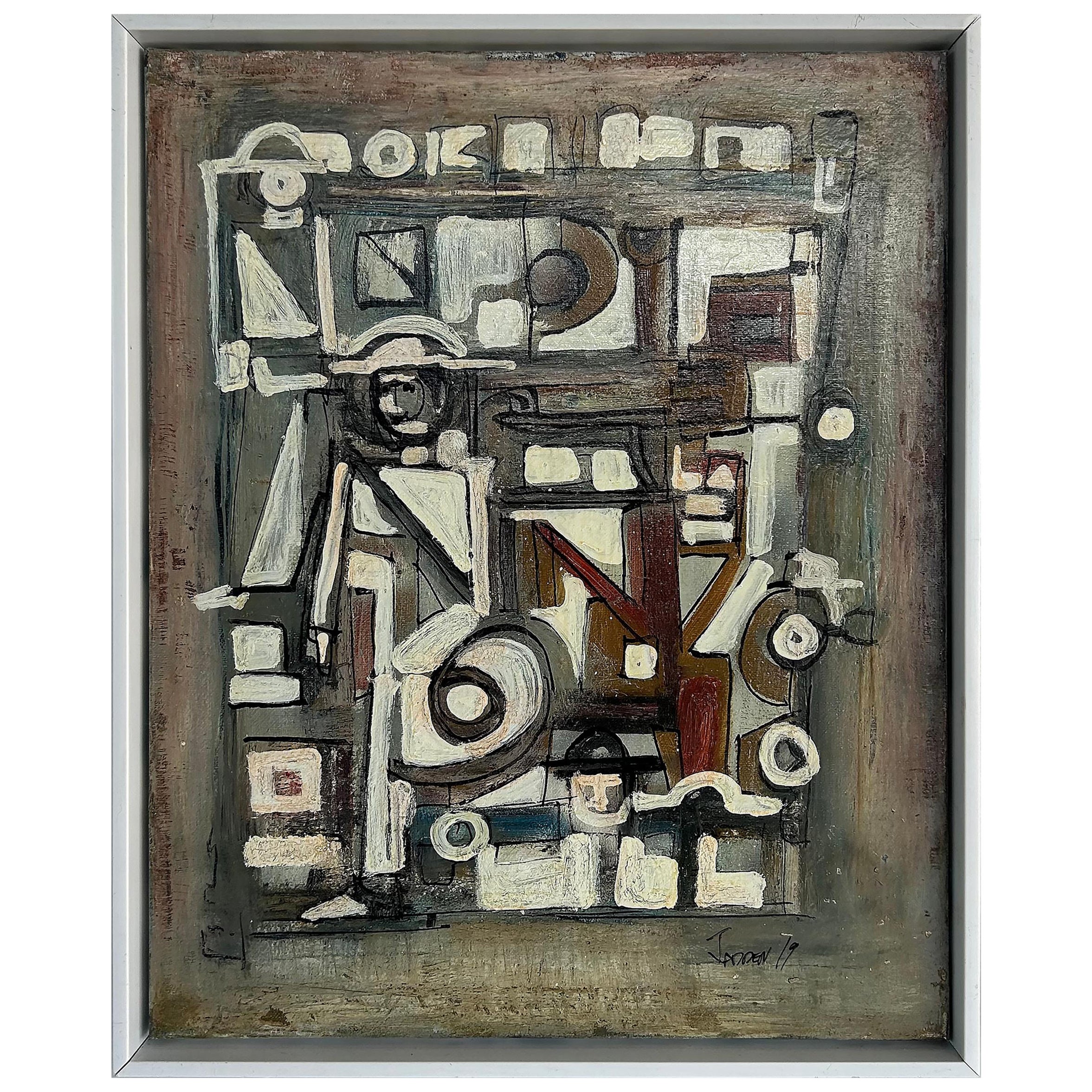 Abstract Mixed Media Oil Painting by Jadden Massanet, Cuban-American Artist