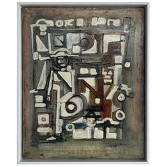 Pittura ad olio astratta a tecnica mista di Jadden Massanet, artista cubano-americano