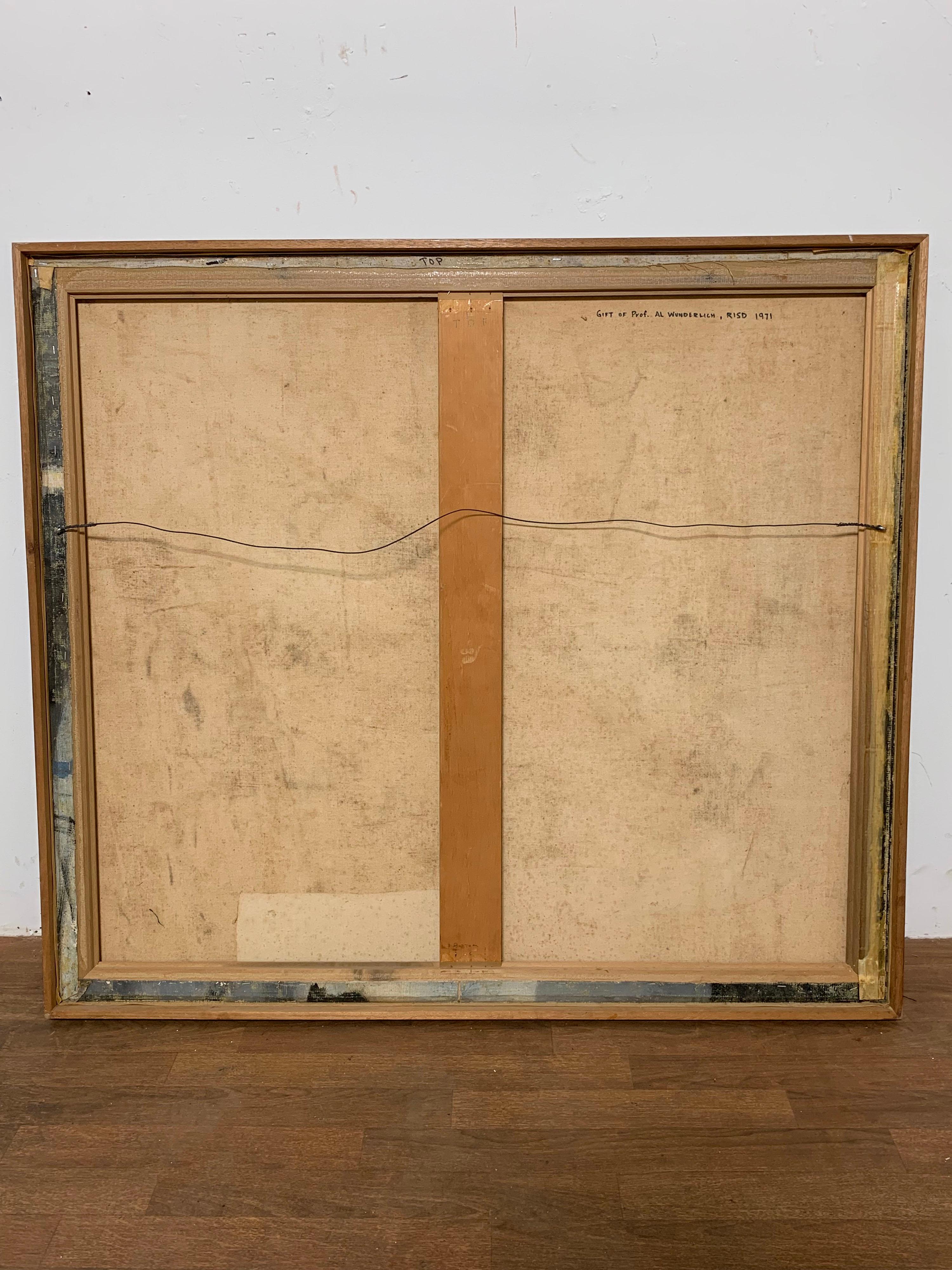 Abstract Mixed Media on Canvas by Alfred Wunderlich Circa 1970s 3