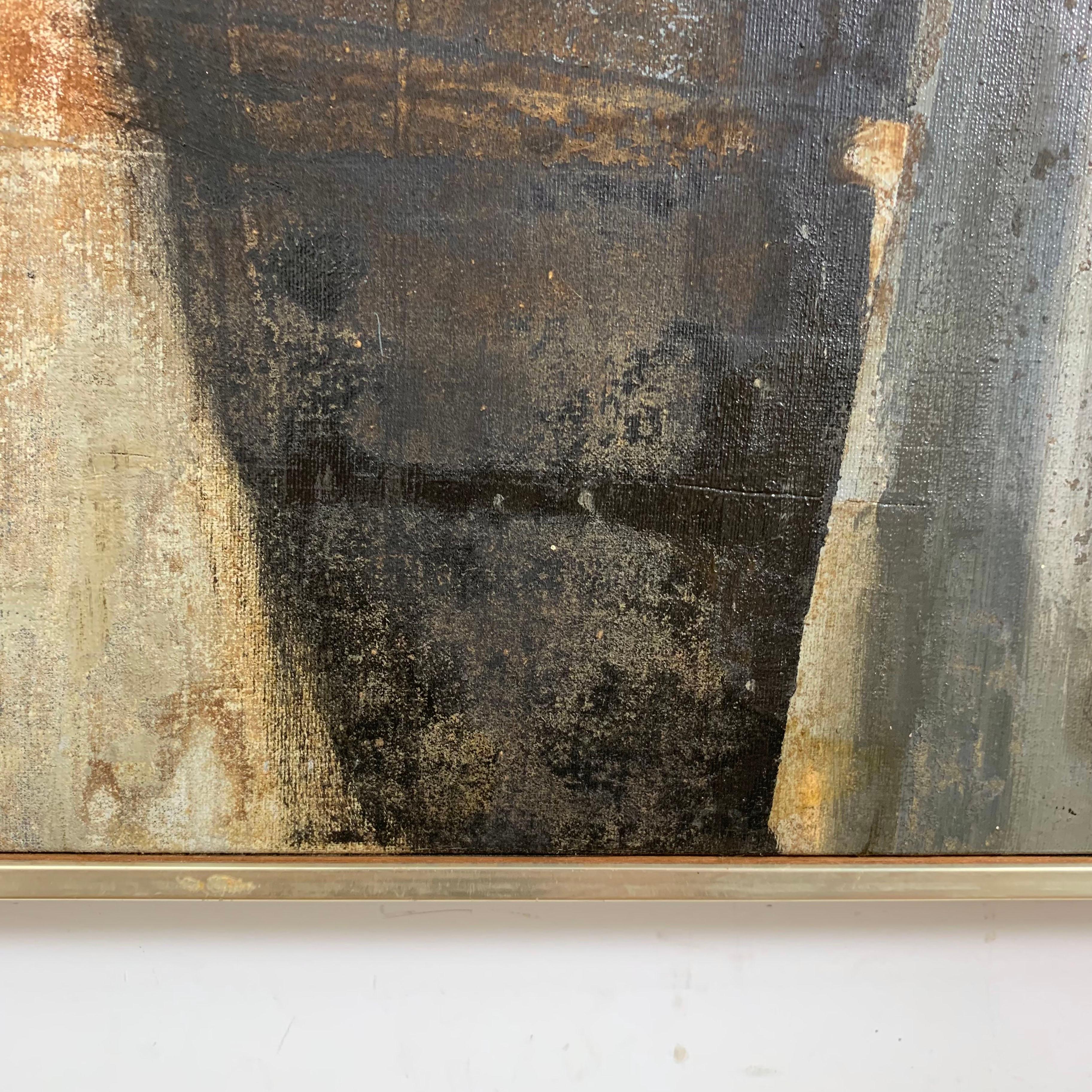 Abstract Mixed Media on Canvas by Alfred Wunderlich Circa 1970s 5