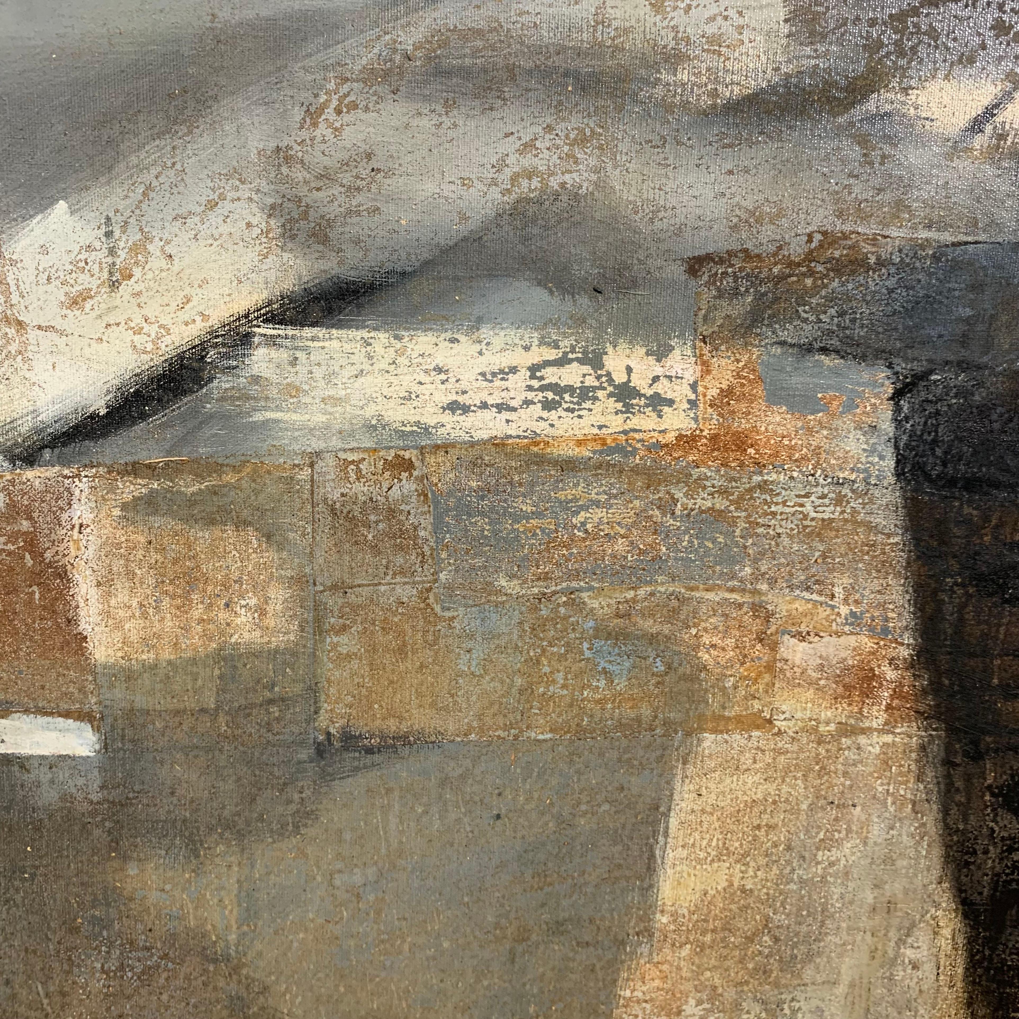 Late 20th Century Abstract Mixed Media on Canvas by Alfred Wunderlich Circa 1970s