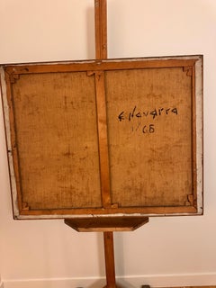 Pintura abstracta de técnica mixta, firmada E. Navarra, años 60