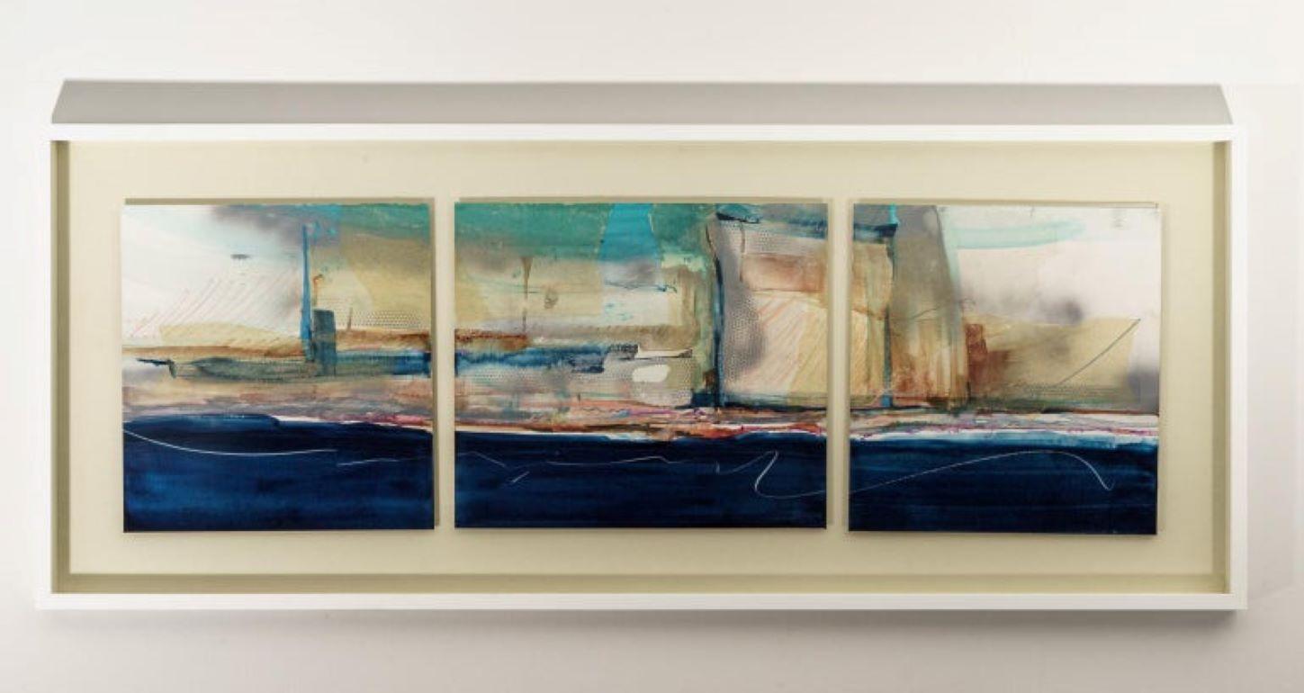 Abstract Mixed-Media Triptych by Harold Larsen 3