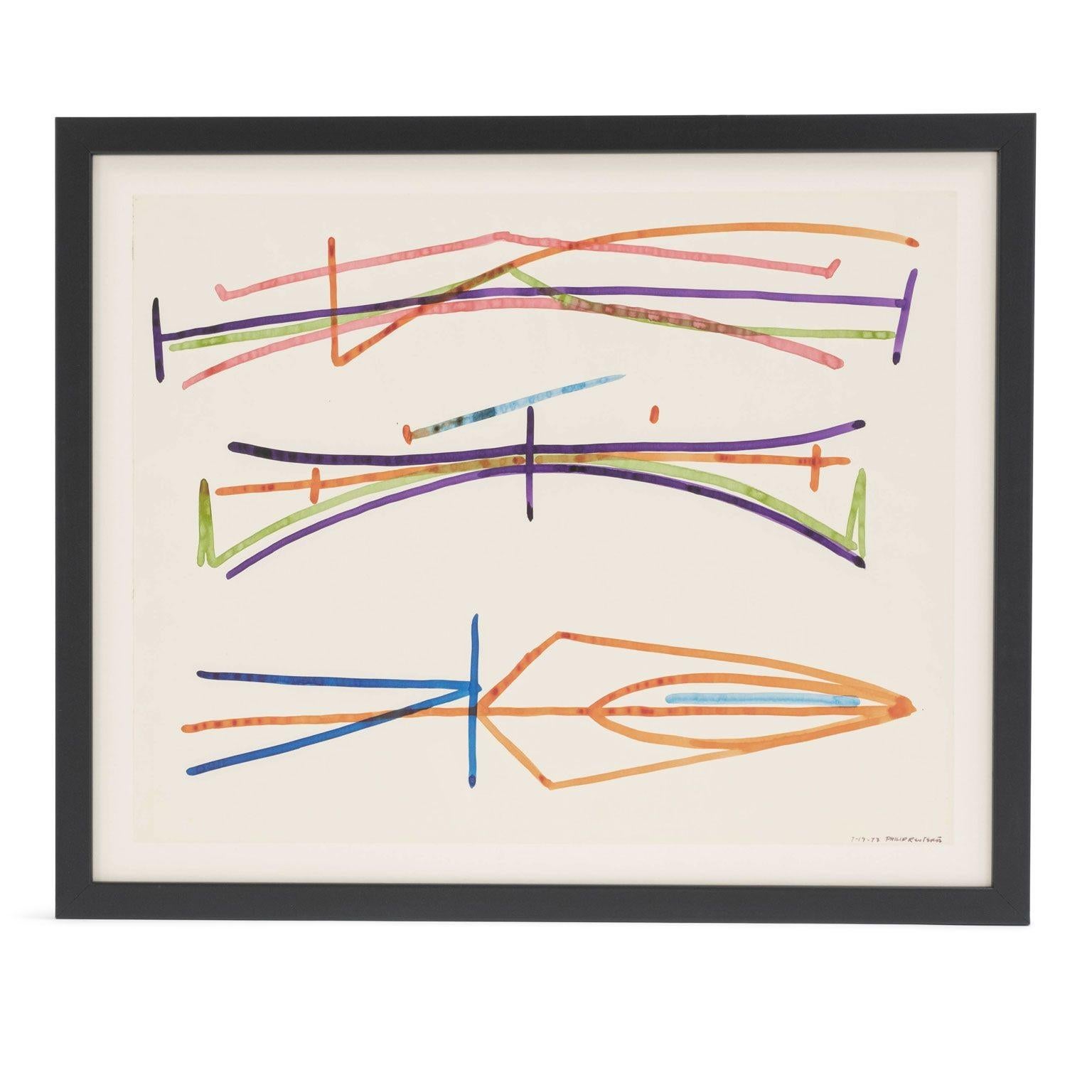 Abstract Mixed Medium-on-Paper by Philip Renteria (1973) In Good Condition For Sale In Houston, TX