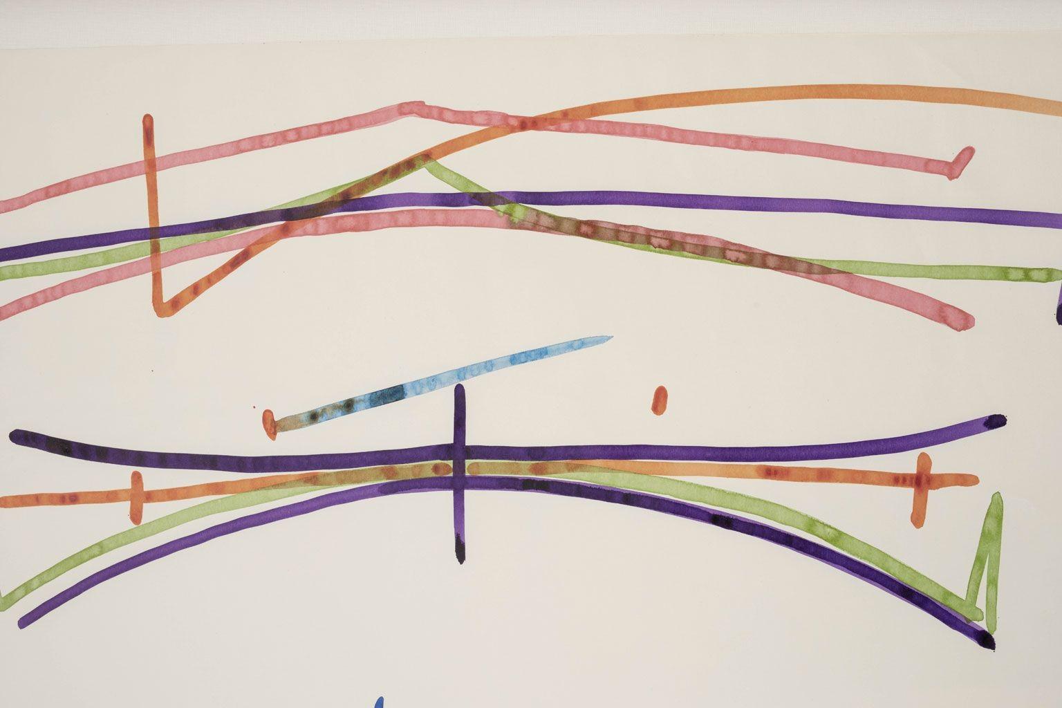 Técnica mixta abstracta sobre papel de Philip Renteria (1973) finales del siglo XX en venta