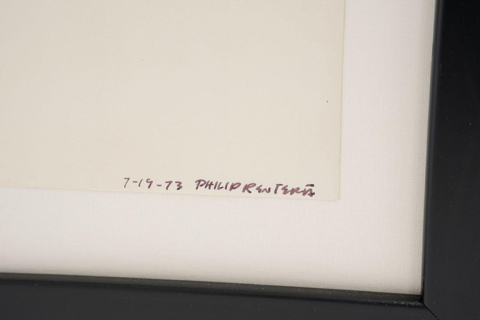 Técnica mixta abstracta sobre papel de Philip Renteria (1973) en venta 1