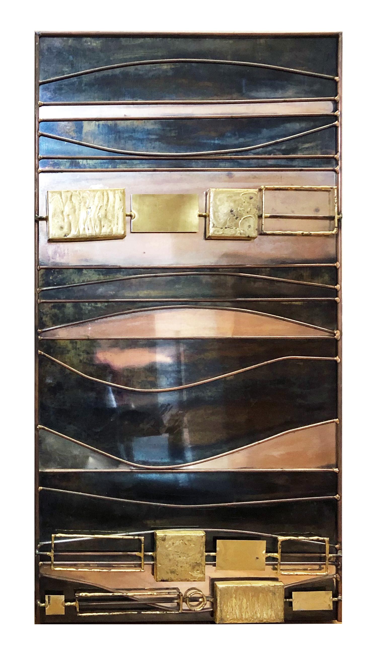 Abstract Mixed-Metal Wall Sculpture by Curtis Jeré In Good Condition In Littleton, CO