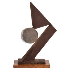 Vintage Abstract Mixed Metals Sculpture