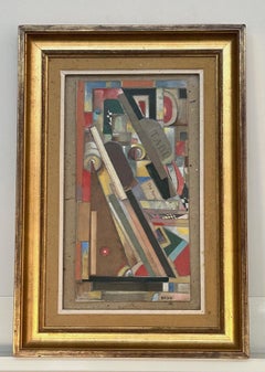 Obra mixta abstracta del artista francés Philippe Kovo, de los años 1970-1980