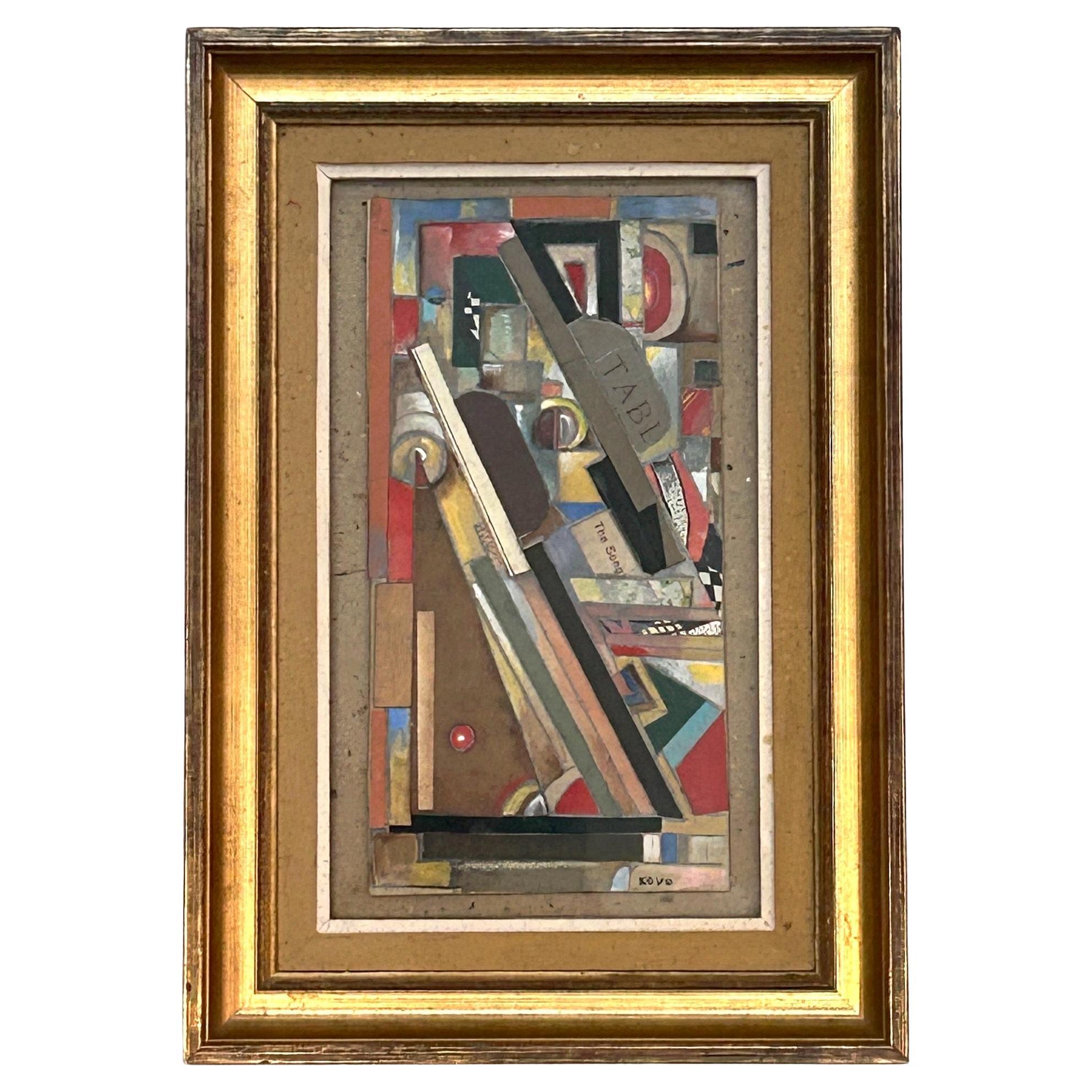 Œuvre mixte abstraite de l
artiste français Philippe Kovo, datant des années 1970-1980.