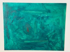 Abstract Modern Art Painting Phtalo Face Signed