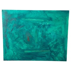 Abstract Modern Art Painting Phtalo Face Signed