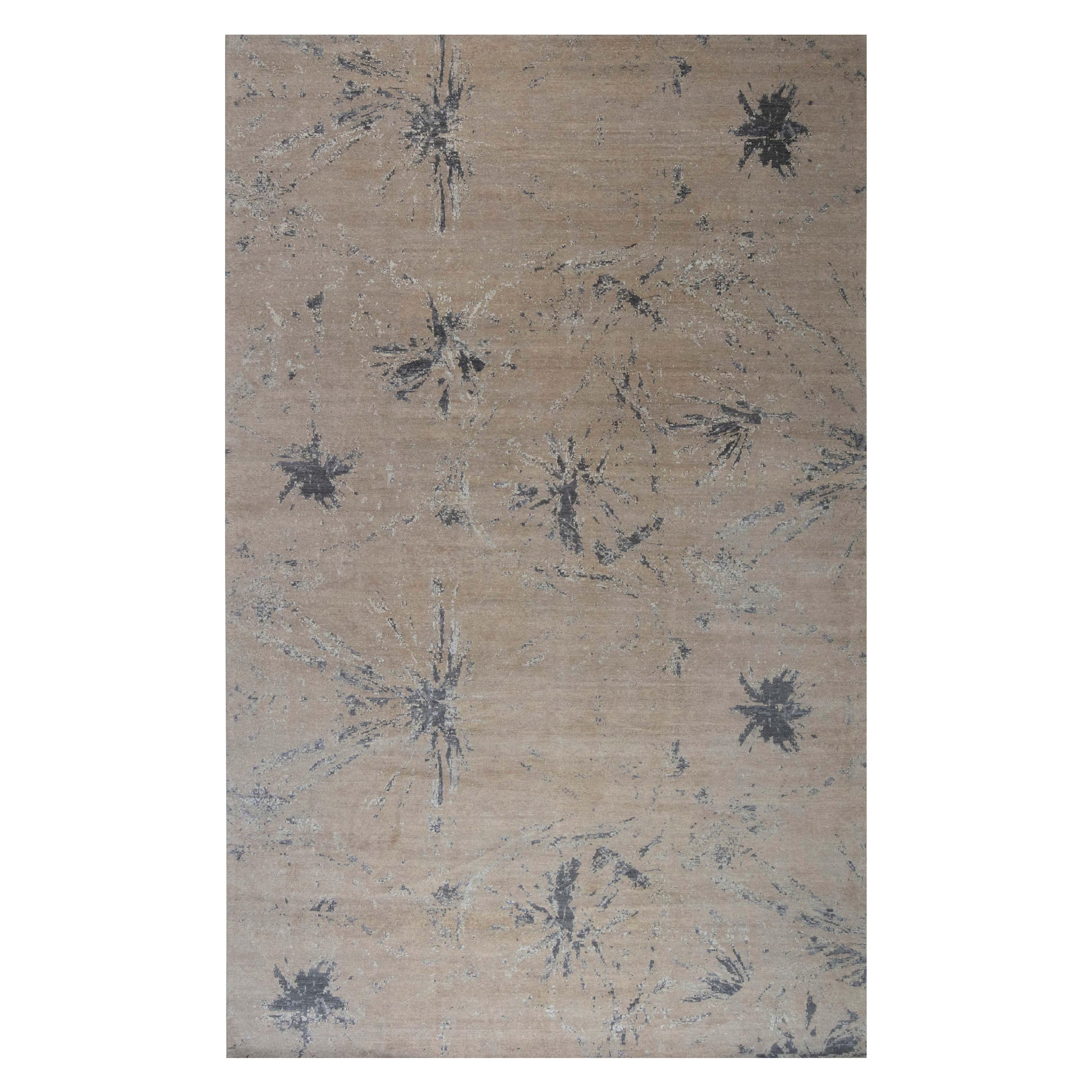 Abstract Modern “Blue Splash” Wool Rug by Doris Leslie Blau For Sale