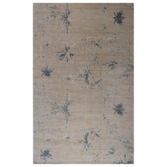 Alfombra moderna abstracta de lana "Salpicadura azul" de Doris Leslie Blau