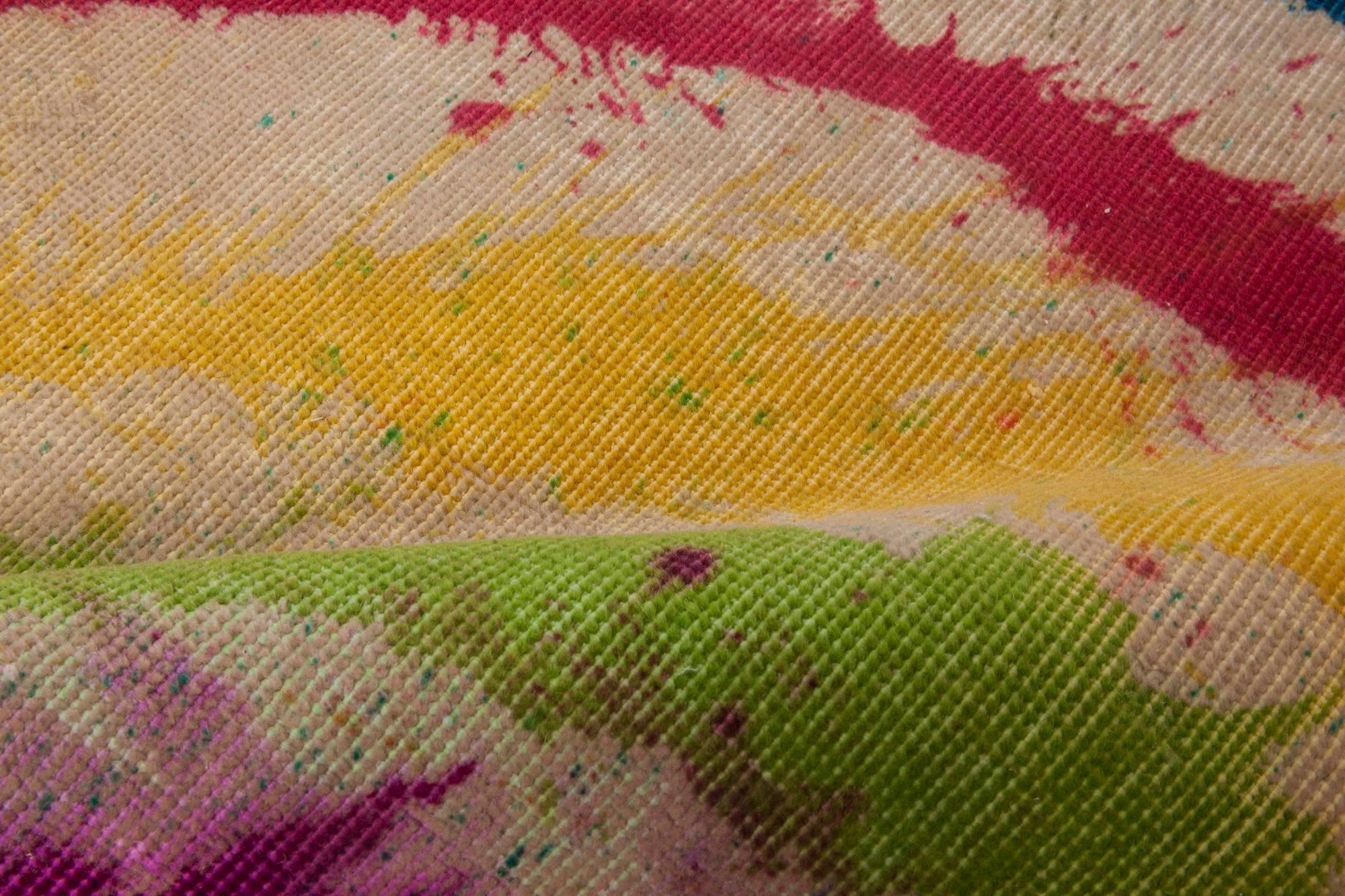 Moderne Tapis de laine abstrait moderne 