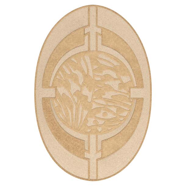 Modern Memphis Style Oval Shape Abstract Pattern Hand-Tufted Rug Cream ...