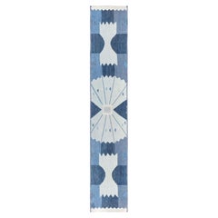 Abstract Modern Geometric Slate Gray Runner "Trilune" by Doris Leslie Blau