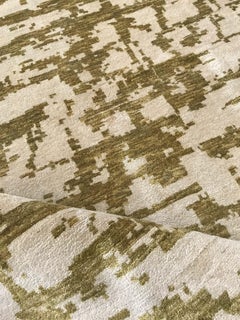 Abstract Modern Green Silk Rug by Doris Leslie Blau