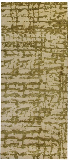 Abstract Modern Green Silk Rug by Doris Leslie Blau