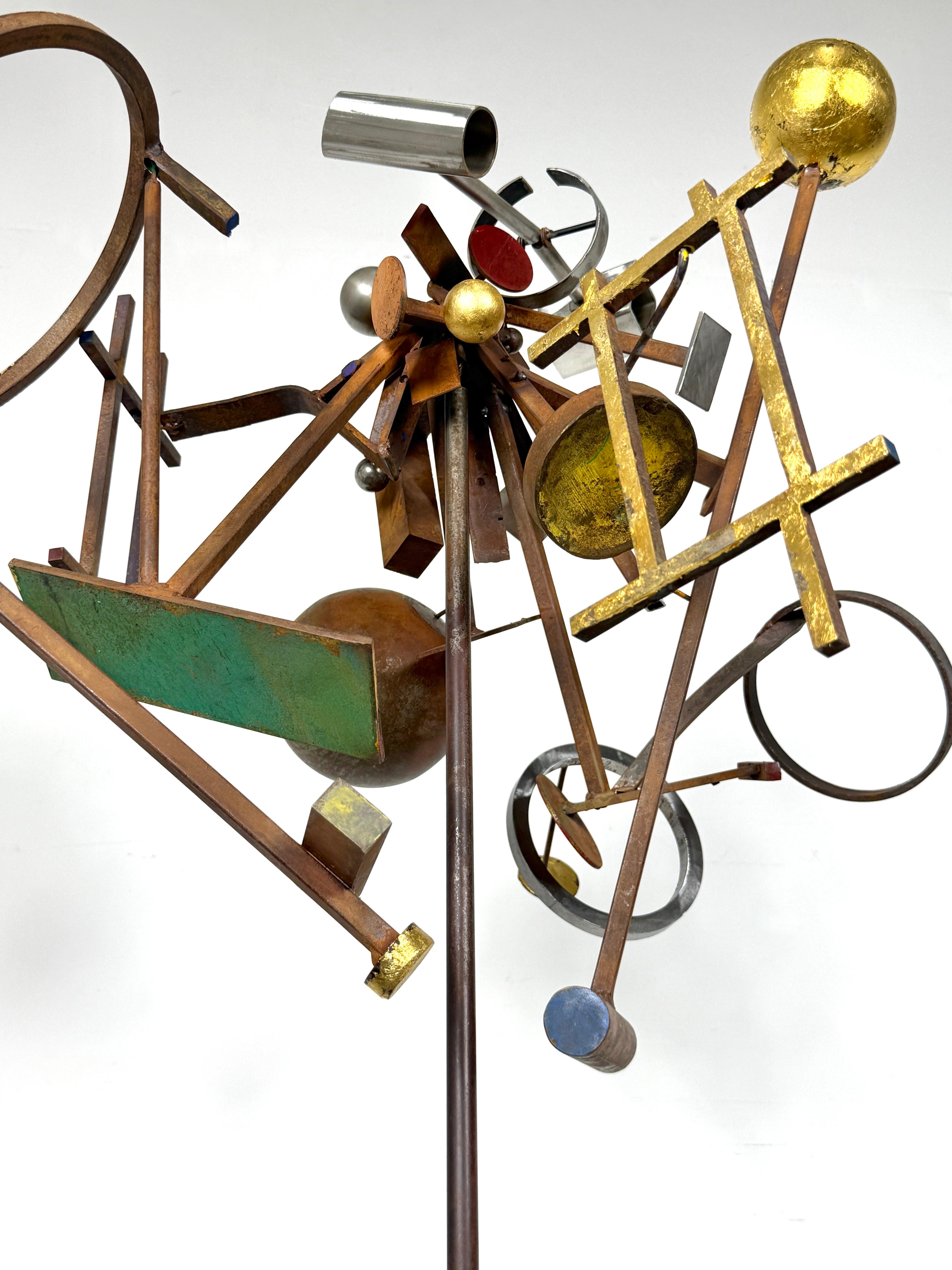 Abstract Modern Kinetic Stabile Steel Floor Sculpture by Terry Lee Dill 2001 For Sale 4