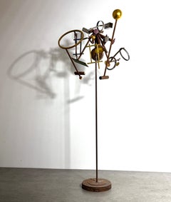 Abstract Steel Kinetic Stabile Standing Sculpture by Artist Terry Lee Dill 2001