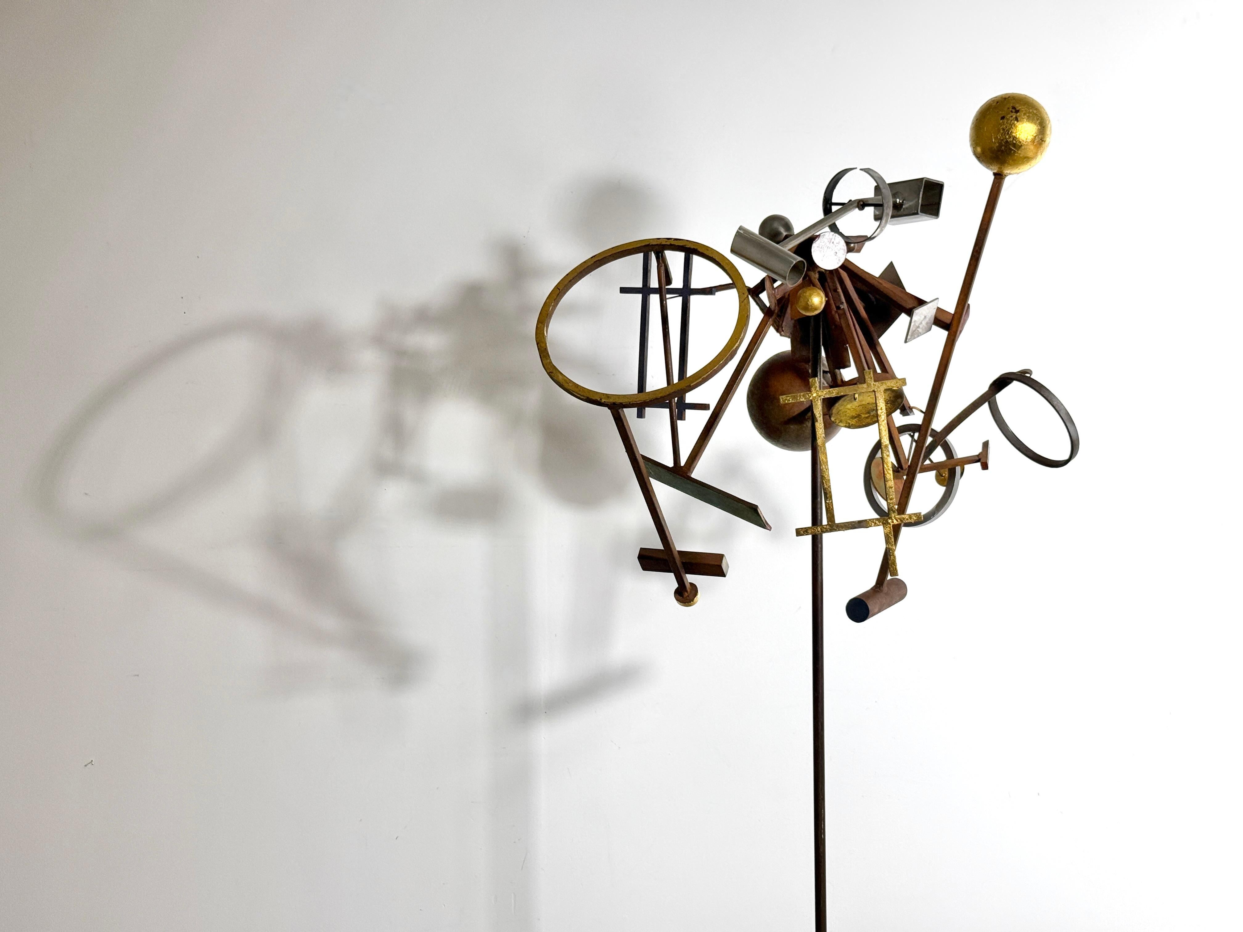 American Abstract Modern Kinetic Stabile Steel Floor Sculpture by Terry Lee Dill 2001 For Sale