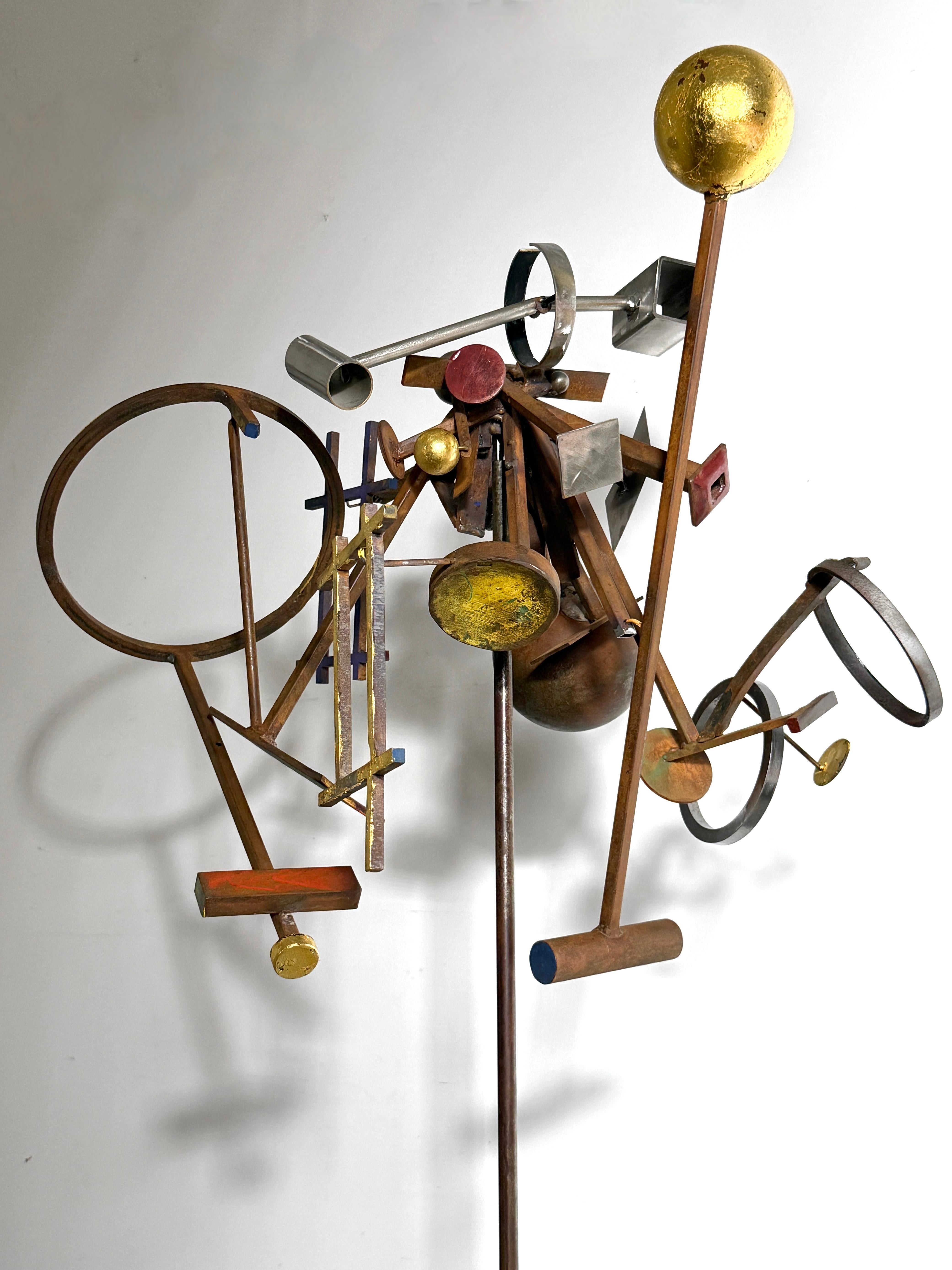 Abstract Modern Kinetic Stabile Steel Floor Sculpture by Terry Lee Dill 2001 For Sale 1