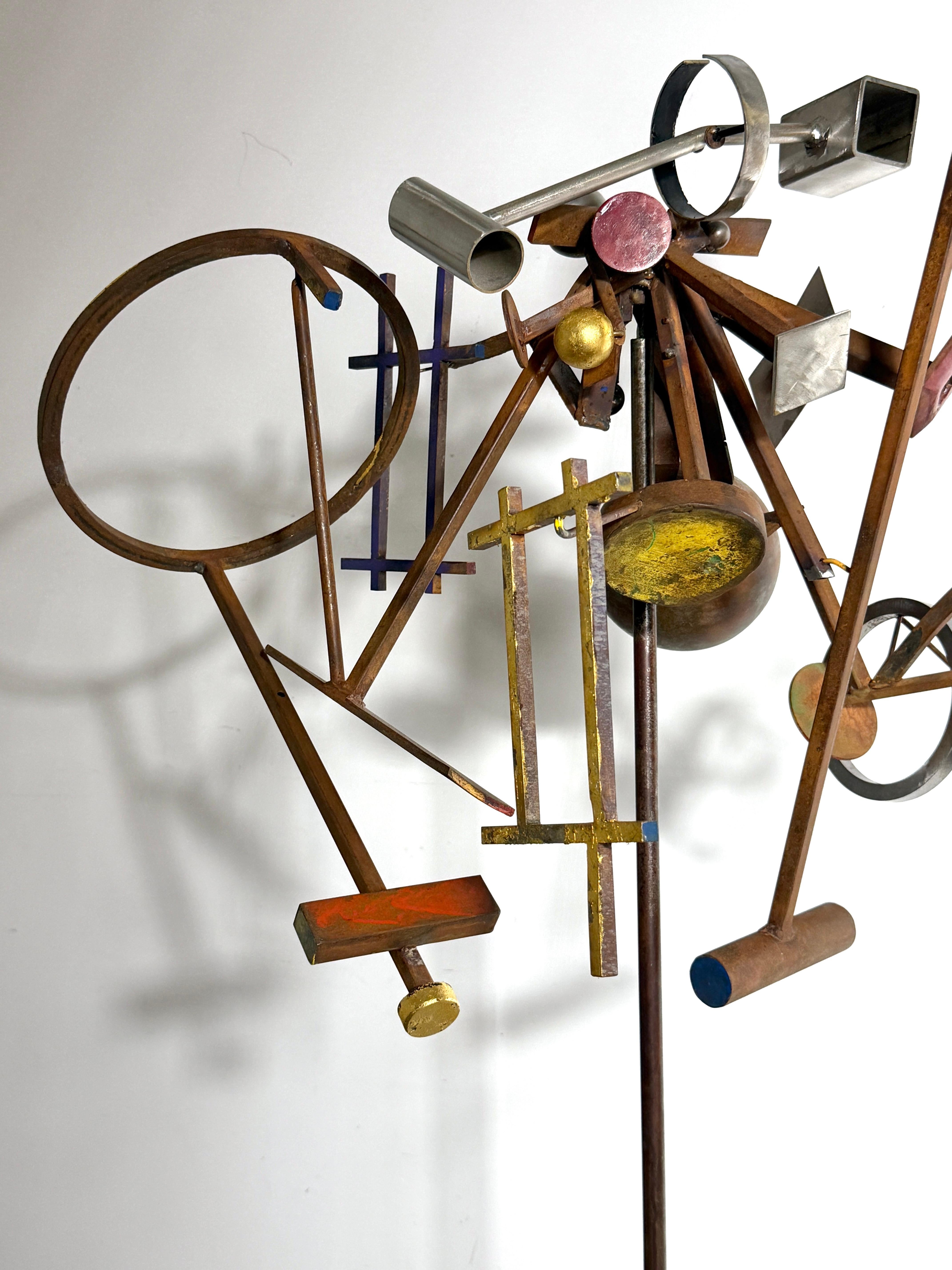 Abstract Modern Kinetic Stabile Steel Floor Sculpture by Terry Lee Dill 2001 For Sale 2