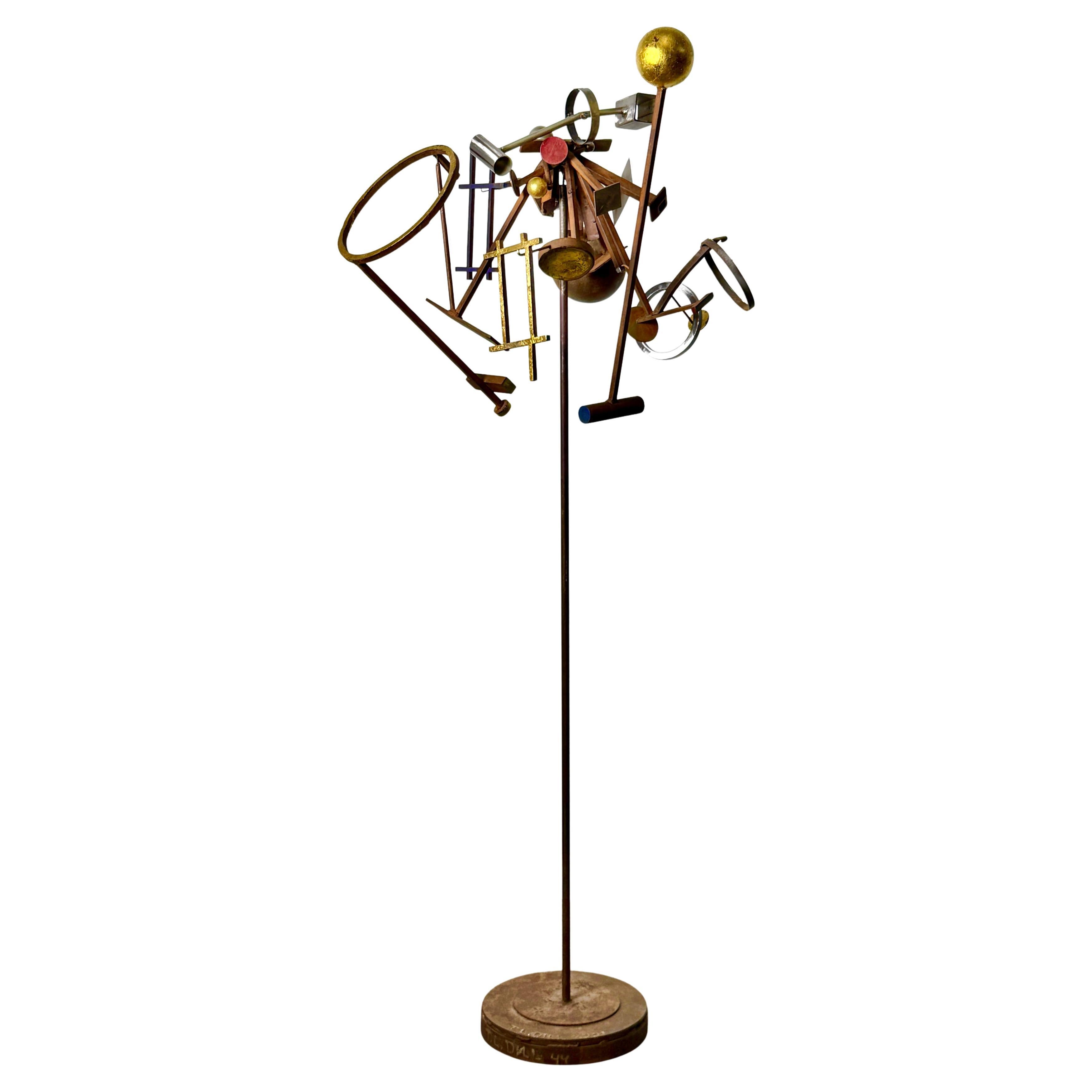 Abstract Modern Kinetic Stabile Steel Floor Sculpture by Terry Lee Dill 2001 For Sale