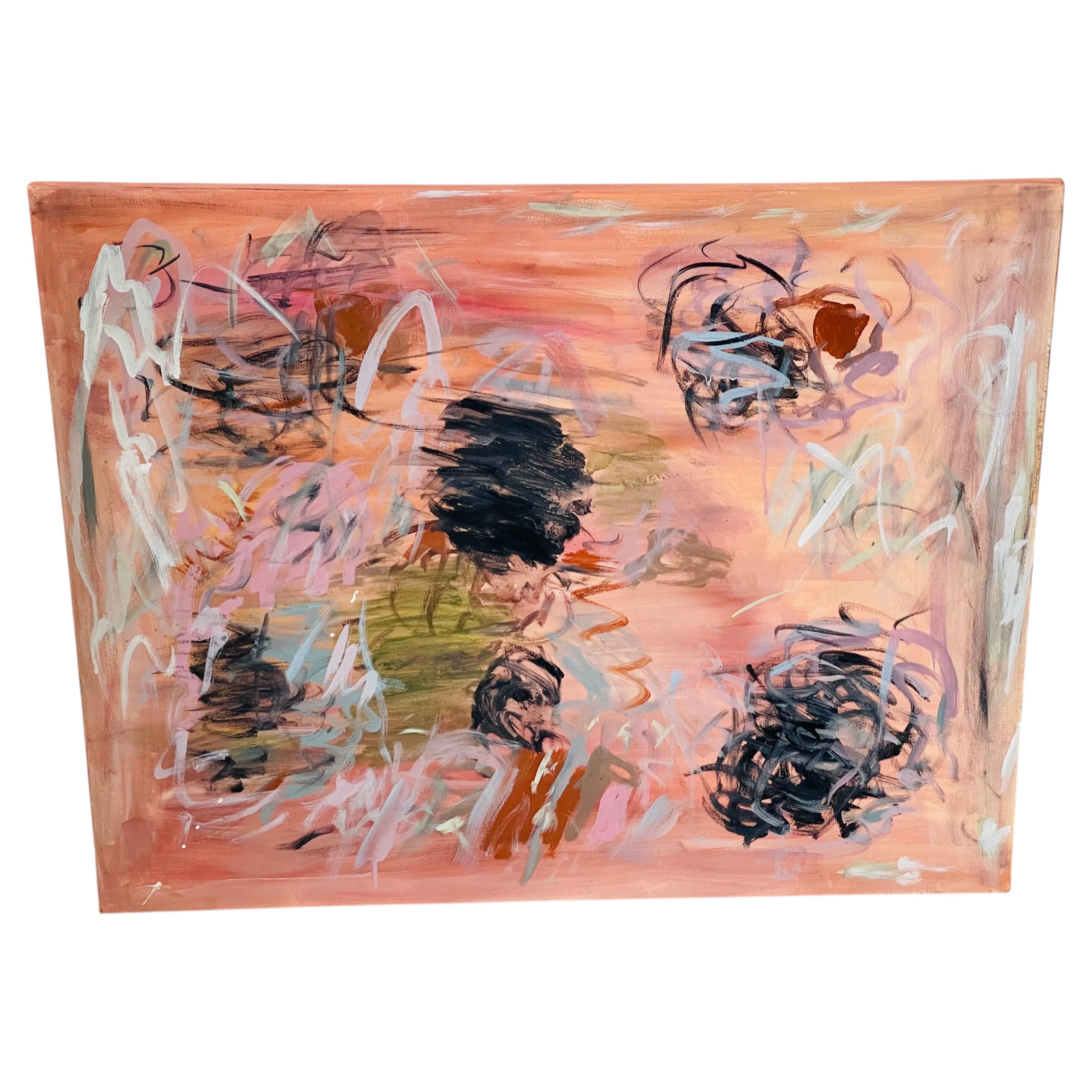 Obra abstracta moderna en técnica mixta sobre lienzo, Sunny Isles. M. Shulga