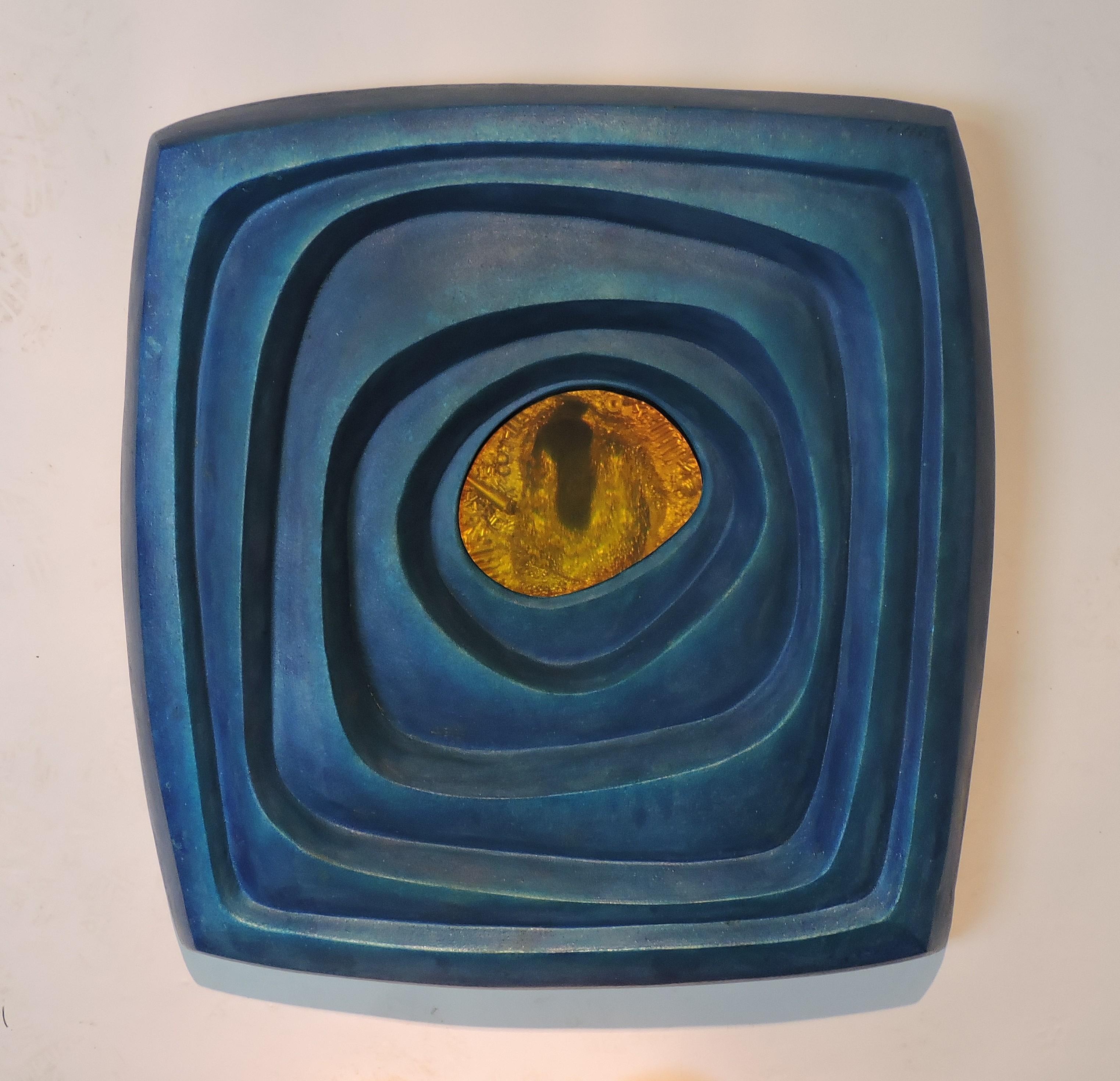 Contemporary Abstract Modern Modernist Aluminum Holography Wall Sculpture, Interior Spaces 1 For Sale