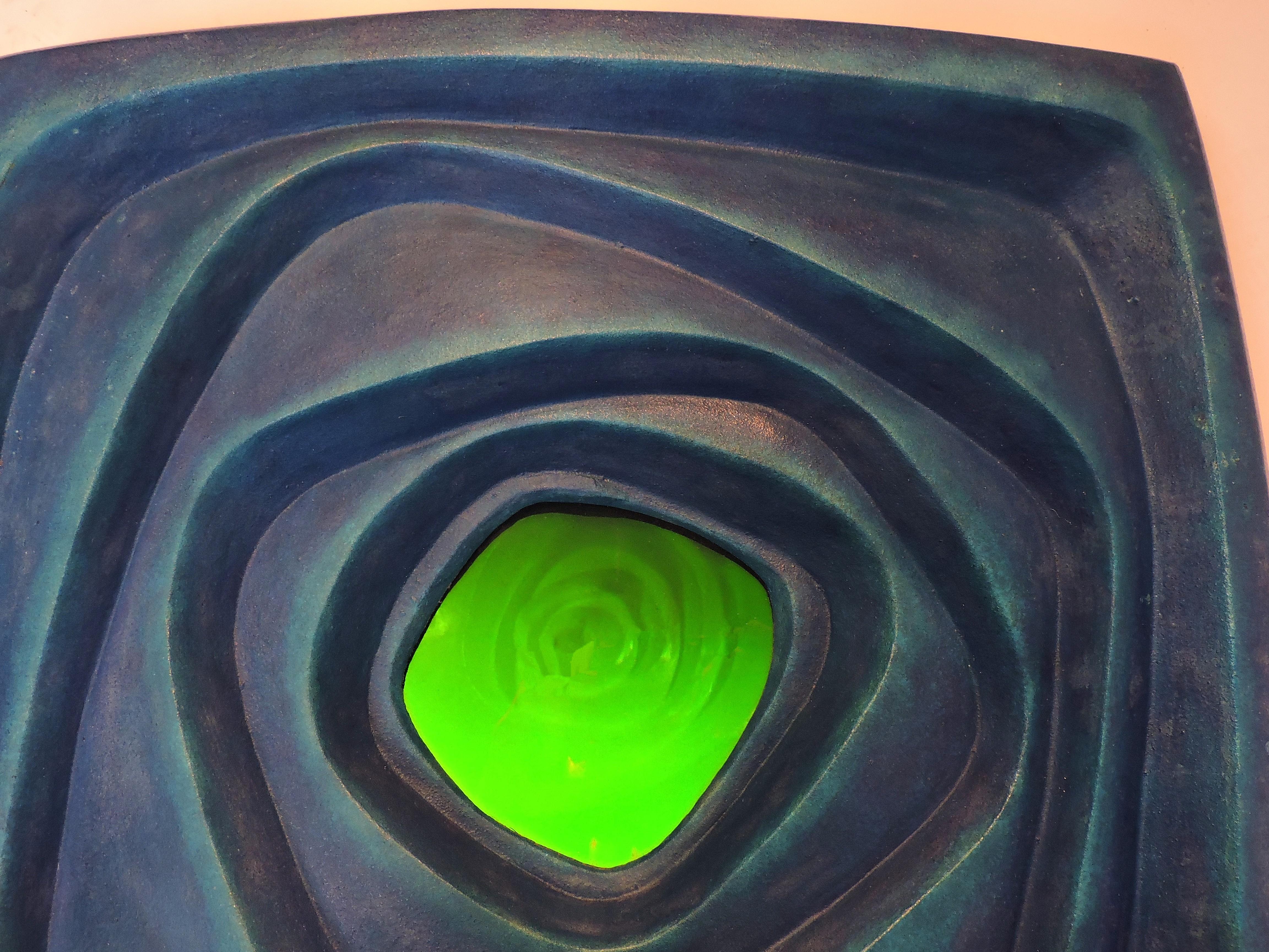 American Abstract Modern Modernist Aluminum Holography Wall Sculpture, Interior Spaces 2 For Sale