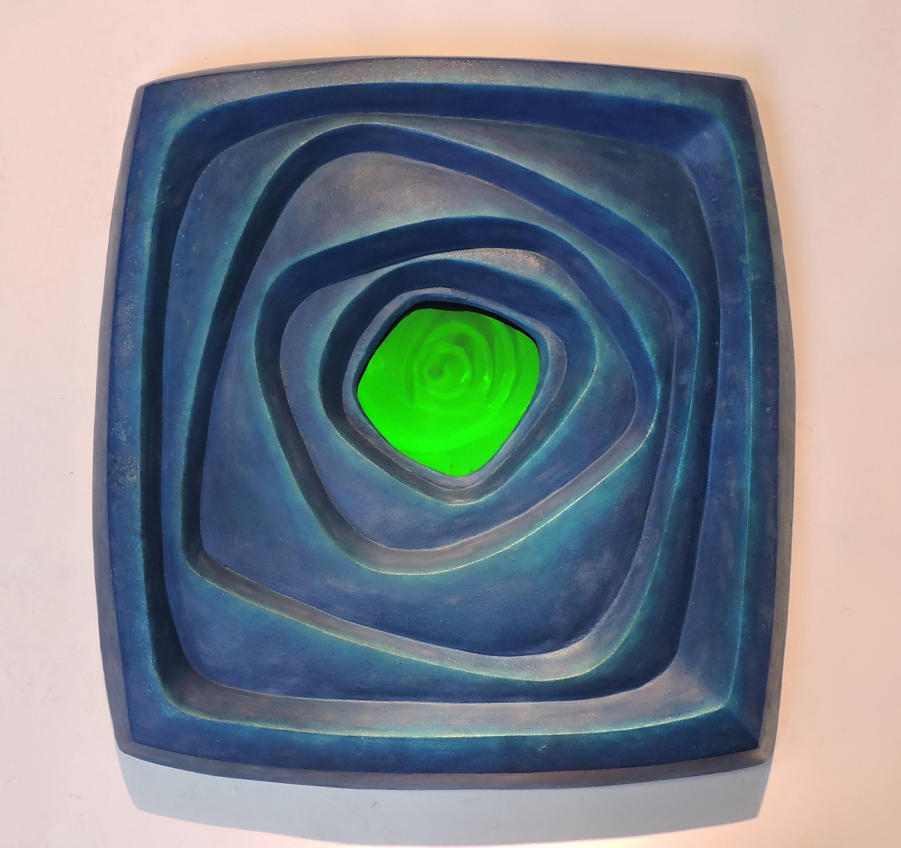 Abstract Modern Modernist Aluminum Holography Wall Sculpture, Interior Spaces 2 For Sale 1