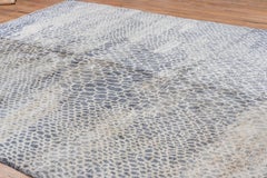 Abstract & Modern Moroccan Rug, Animal Print Design & Field, Gray & Cream Tones