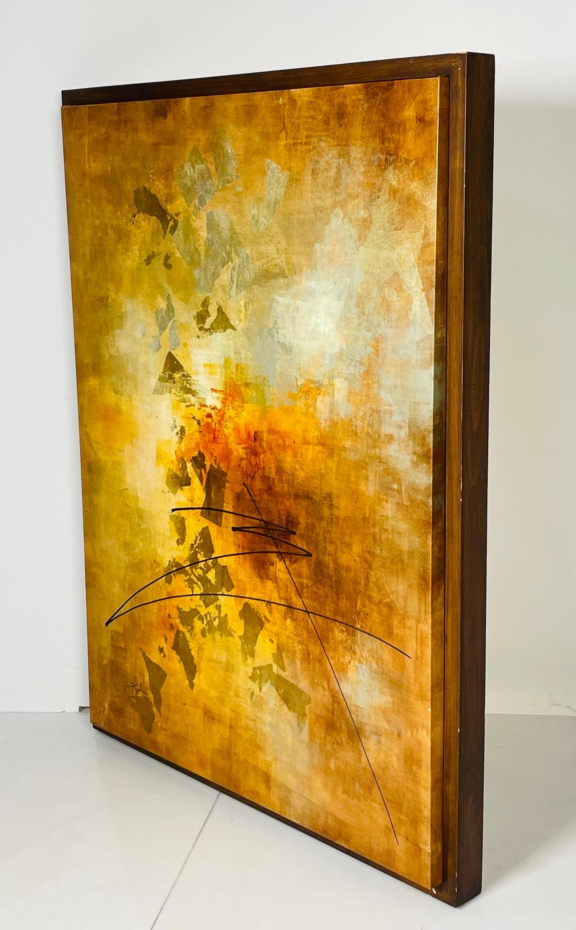 Organico moderno Pittura astratta moderna a olio su tela, firmata in vendita