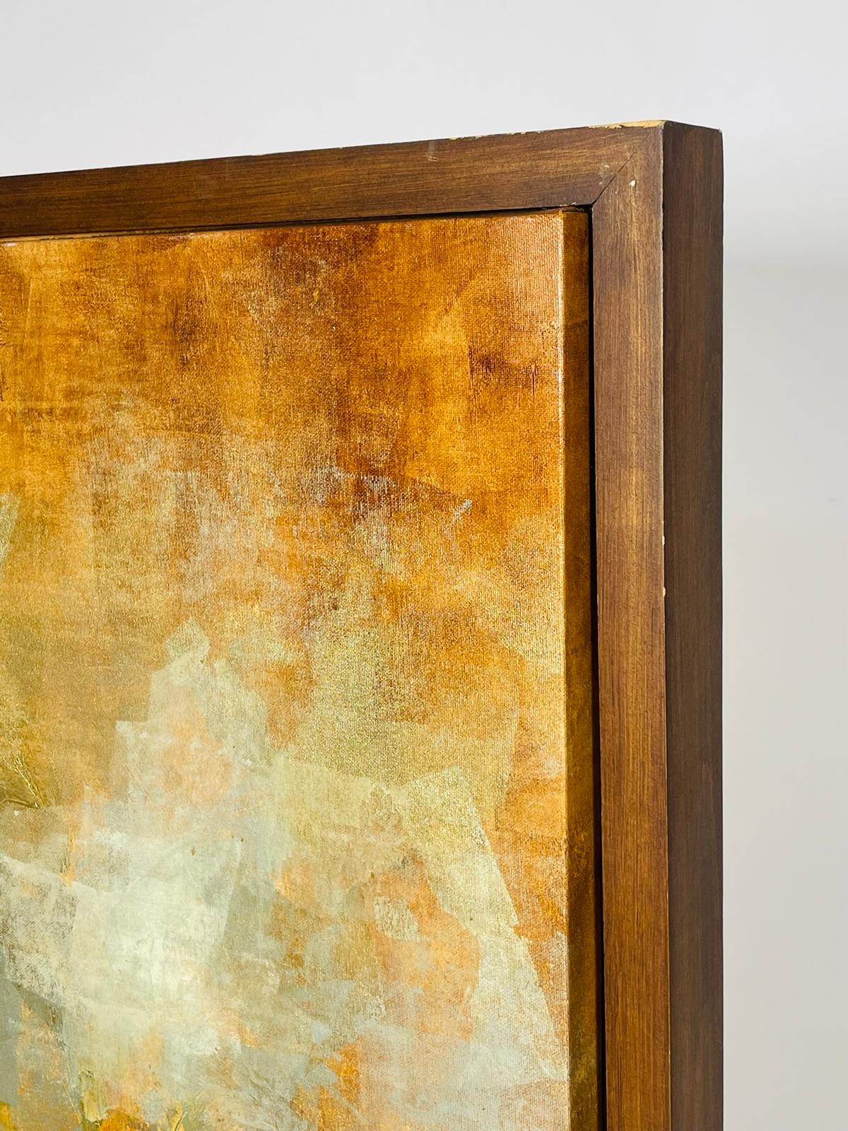 Pittura astratta moderna a olio su tela, firmata In condizioni buone in vendita a Los Angeles, CA