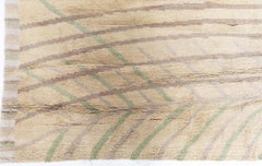 Abstract Modern Oversized Rug With Palm Frond Motif In Golden Tan "Palmera"
