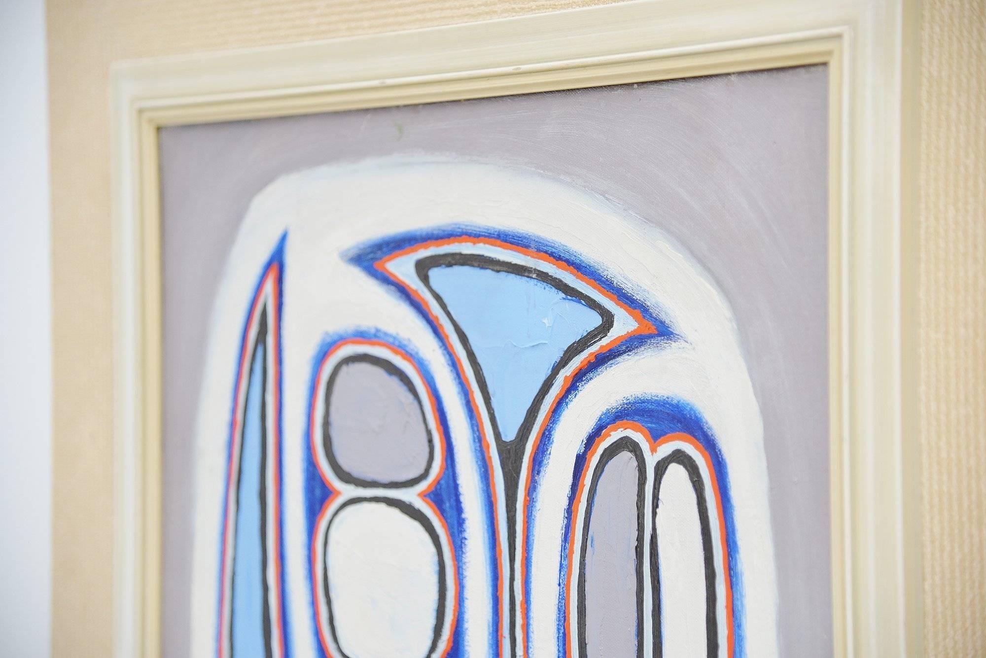 Dutch Abstract Modern Painting by F. Gronloh, Holland, 1959