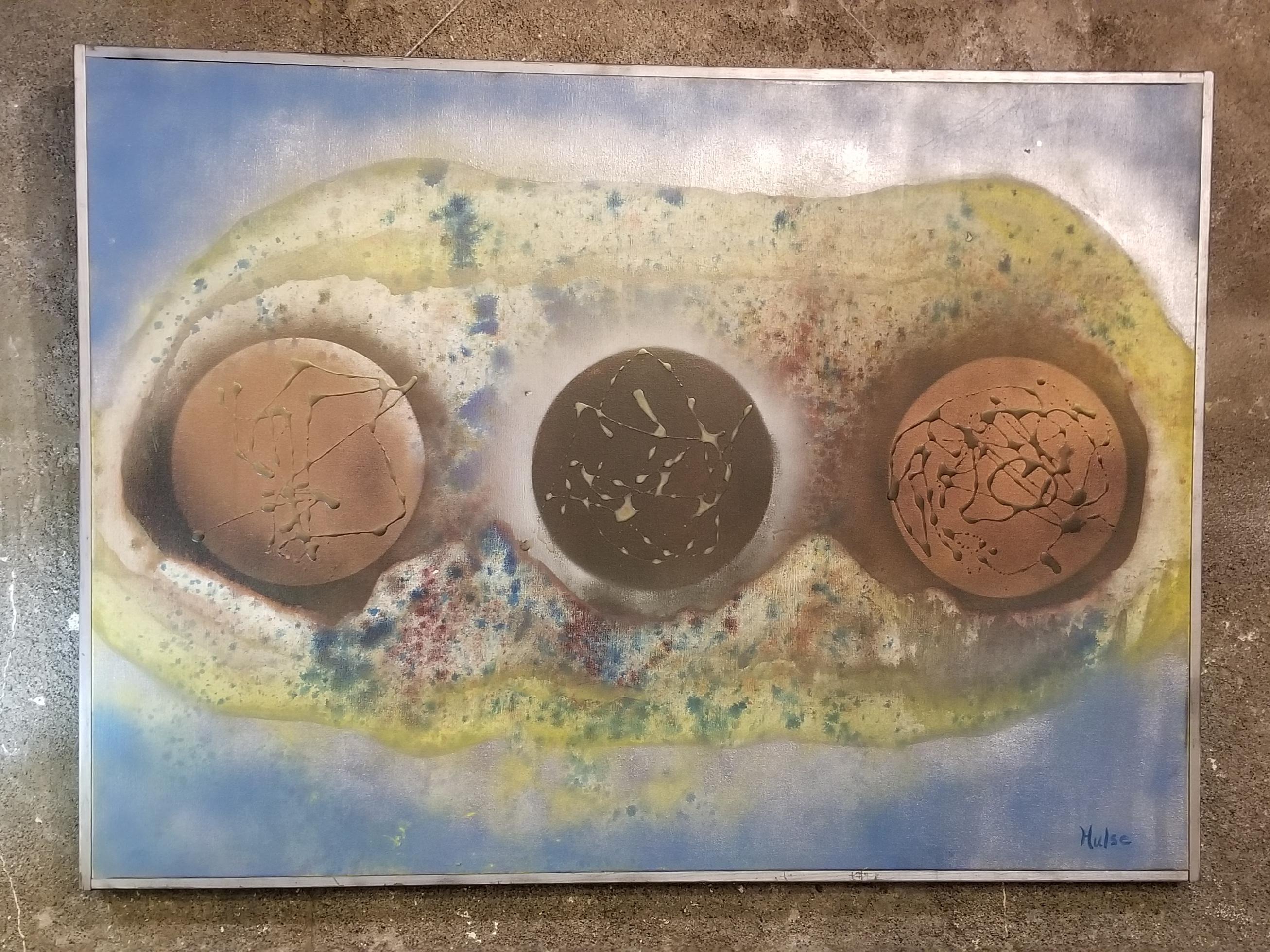 Abstract Modern Painting with Planets or Spheres For Sale 2