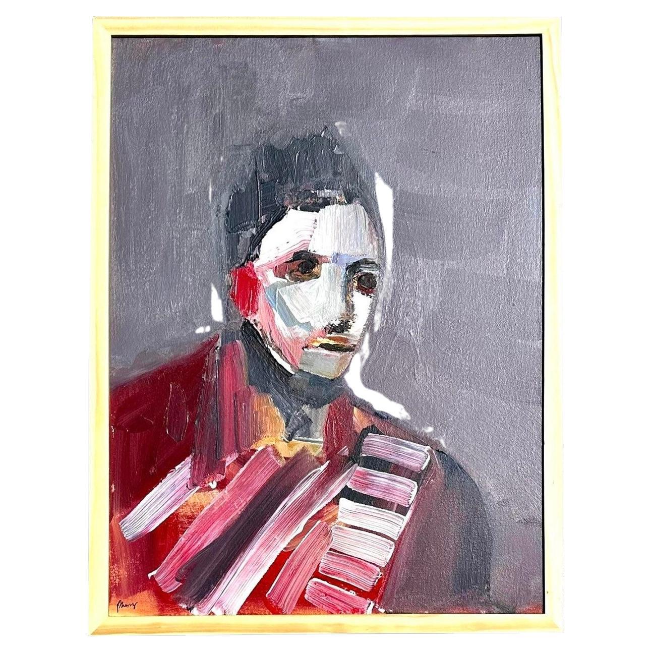 Retrato moderno abstracto Pintura acrílica sobre lienzo