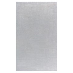 Abstract Modern Quatrefoil Grid Gray Silk Rug "Astral" by Doris Leslie Blau