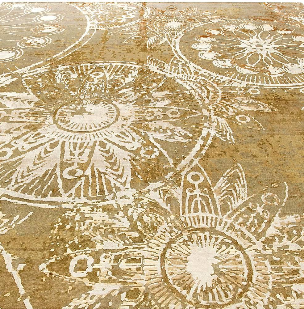 Alfombra Abstracta Moderna en Seda y Lana Banana por Doris Leslie Blau Moderno en venta